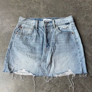 Medium Wash Denim Mini Skirt